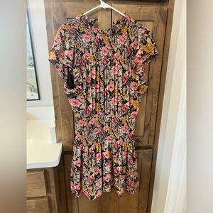 Floral Women’s Dress with Ruffle Sleeves